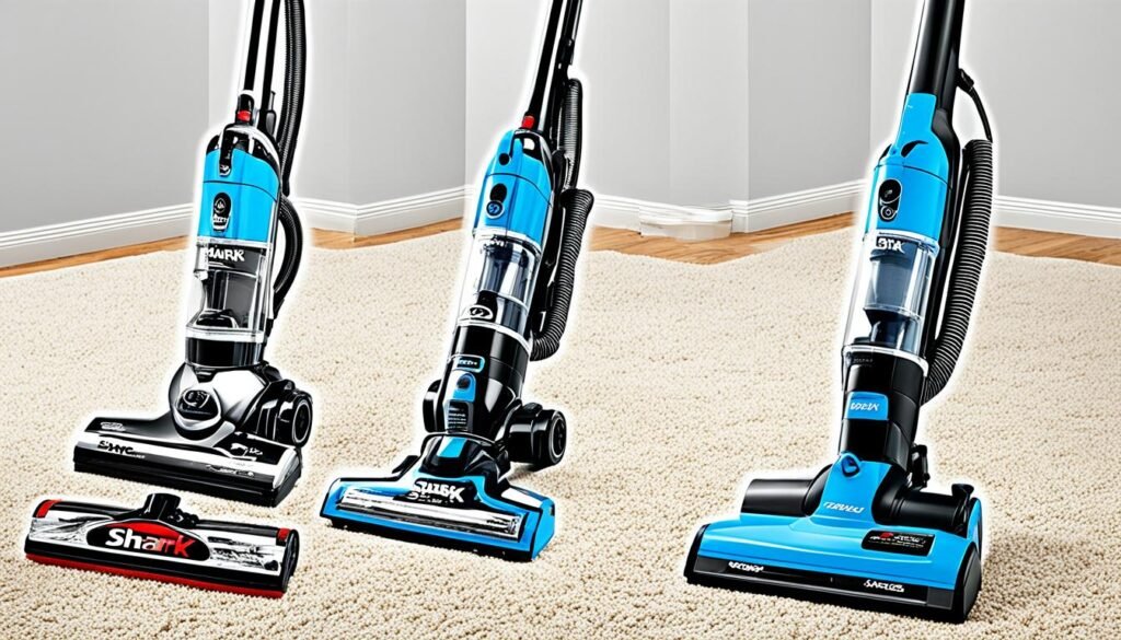 Shark vacuum cleaner models showcasing cleaning performance and efficiency